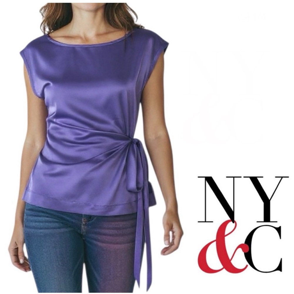 Silky Purple Top with Tie